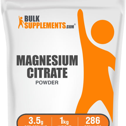 Magnesium Citrate Powder 400mg - Easily Absorbable, Gluten Free | 1kg (2.2 lb)