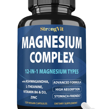 Magnesium Complex 12-in-1 1000mg | Sleep & Stress Support | USA (120 Capsules)