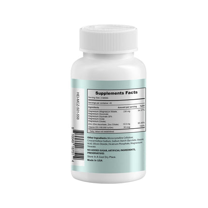 Magnesium Complex 3 Pack with Zinc & Vitamin D3 | Glycinate, Citrate, Malate, Oxide, Gluconate – 270 Tablets