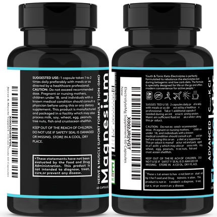 2-Pack High Absorption Magnesium Complex + Electrolytes | Premium Magnesium Citrate & Oxide