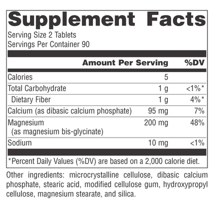 Source Naturals Magnesium Glycinate | Chelated for High Absorption | Calming Energy, Bone & Heart Support* | 200 mg per Serving - 180 Tablets