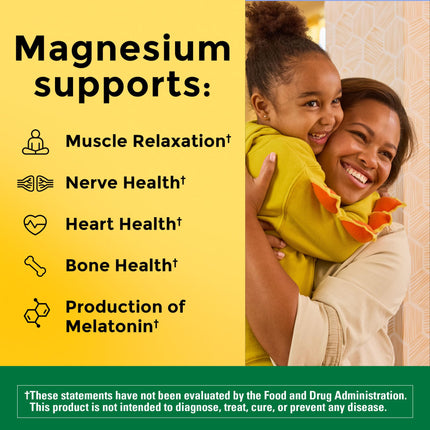 Nature Made Magnesium Glycinate 200 mg – 90 Day Supply | Supports Muscle, Heart, Nerve & Bone