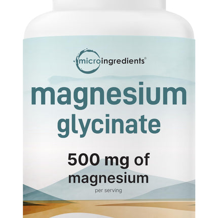 Magnesium Glycinate 500mg - 240 Capsules | 100% Chelated | Non-GMO