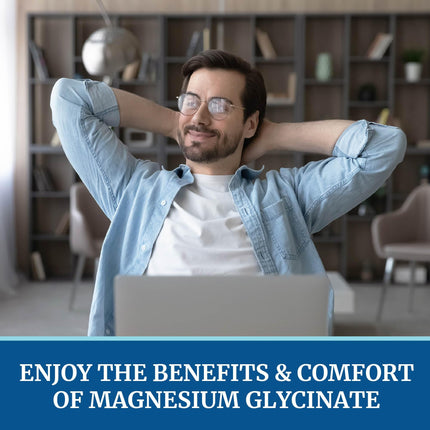 Magnesium Glycinate 500mg | Chelated, High-Absorption Mg Glycinate | 240ct