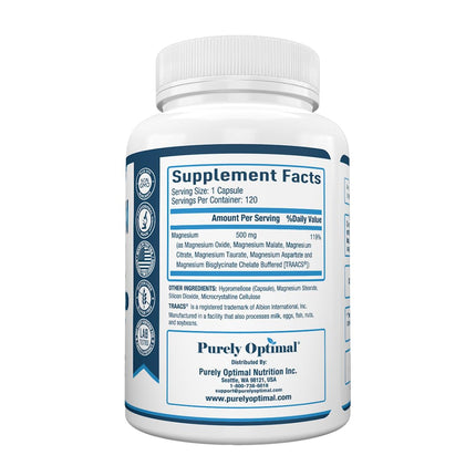Purely Optimal Magnesium Complex — 6 Forms (Glycinate, Citrate & Malate) | Sleep, Stress & Muscle Support | 120 Caps
