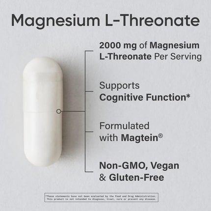 Magtein Magnesium L-Threonate Capsules for Memory, Focus & Cognition | Sports Research