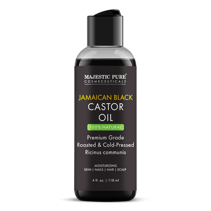 Majestic Pure Jamaican Black Castor Oil – 4 Fl Oz | 100% Pure, Cold-Pressed, Hexane Free