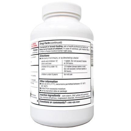 Major Allergy Tablets – Chlorpheniramine Maleate 4 mg, 4-Hour Allergy Relief, 1000 Tablets