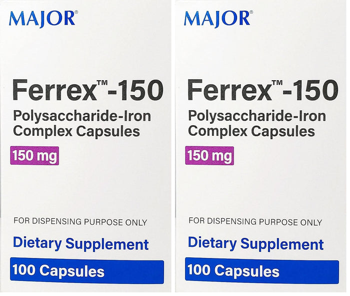 Ferrex-150 Polysaccharide-Iron Complex Capsules – Pack of 2 | Major Pharm