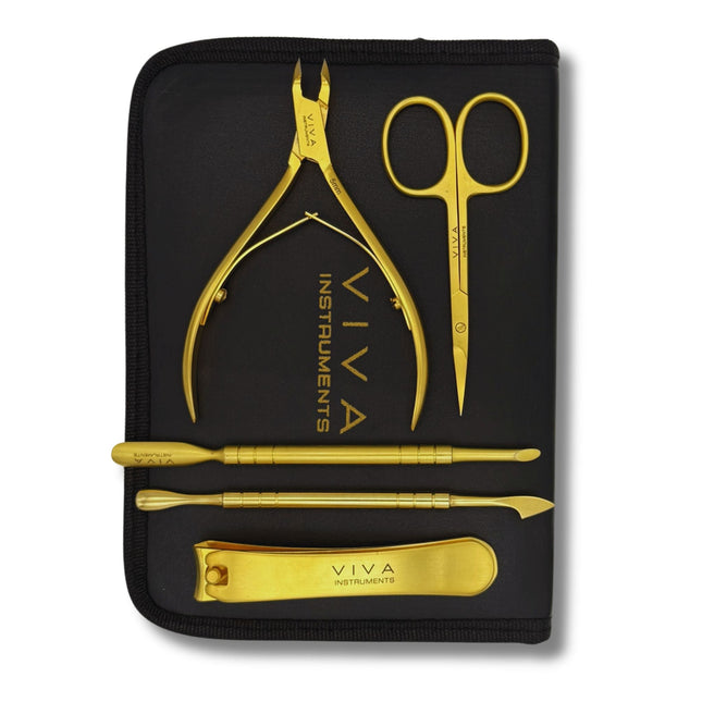 Manicure Tool Kit - 5 Pieces Gold