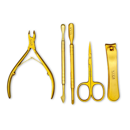 Manicure Tool Kit - 5 Pieces Gold