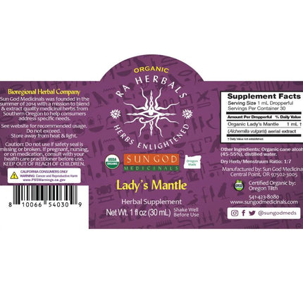 Organic Lady's Mantle Tincture - MENOPAUSE AND MENTRUAL RELIEF