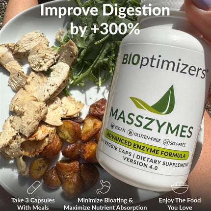 BiOptimizers MassZymes - Complete Digestive Enzymes (250 Capsules)