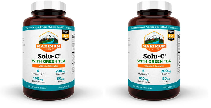 Maximum Living Solu-C with Green Tea, 120 Capsules (Pack of 2)