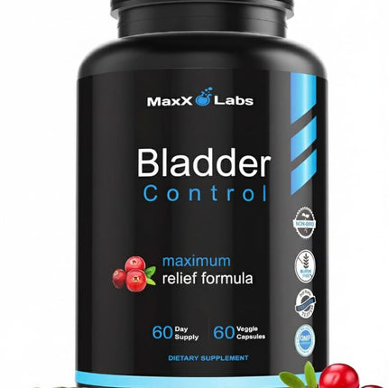 MaxX Labs Bladder Control Supplement - Overactive Bladder Pills with Cranberry, Pumpkin Seed Oil & Vitamin D3 | 60CT