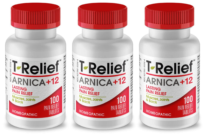 MediNatura T-Relief Arnica +12 Natural Relieving Actives - 3 Pack, 100 Tablets