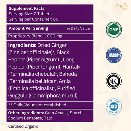 Organic Spree Medohar Guggulu 120 Tablets – Ayurvedic Metabolism & Immune Health (Pack of 2)