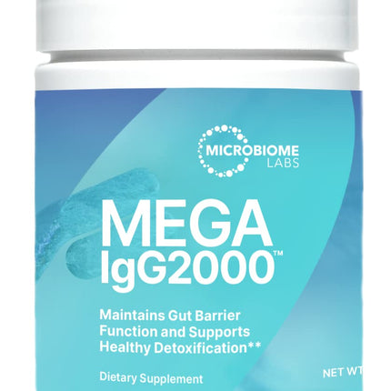 Mega IgG2000 Gut Health Powder – Dairy-Free IgG Immunoglobulin for Women, Men & Kids 2+ | Microbiome Labs (2.1 oz)