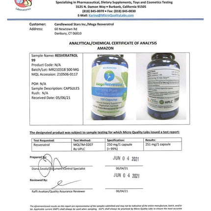 Mega Resveratrol – Pharmaceutical Grade 99% Pure, Micronized Trans-Resveratrol, 500mg Capsule, 120 Veggie Caps