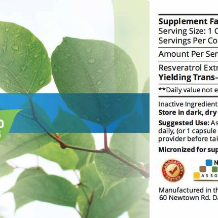Mega Resveratrol – Pharmaceutical Grade 99% Pure, Micronized Trans-Resveratrol, 500mg Capsule, 120 Veggie Caps