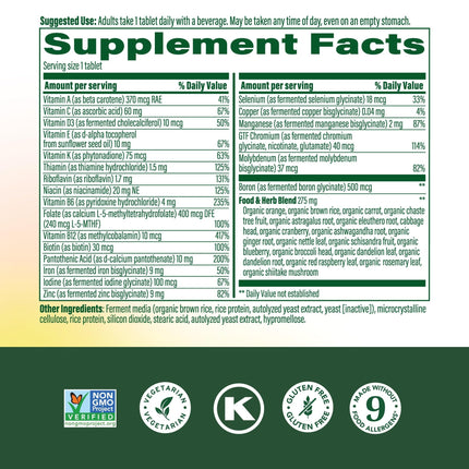 MegaFood Women’s Multivitamin One Daily – Vegetarian, Gluten Free, Iron & B Vitamins – 90 Tablets