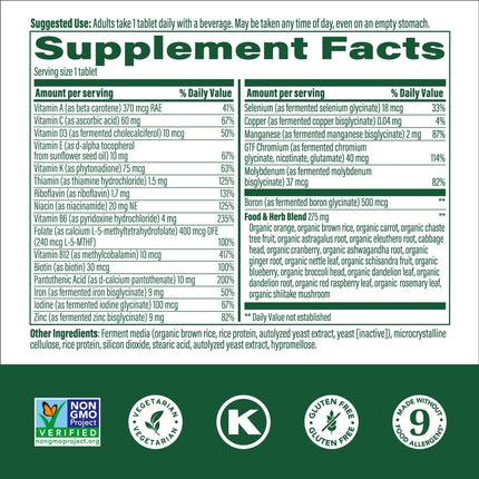 MegaFood Womens Multivitamin One Daily – Vegetarian, Gluten-Free, Iron, Vitamin C & D3, 60 Tablets