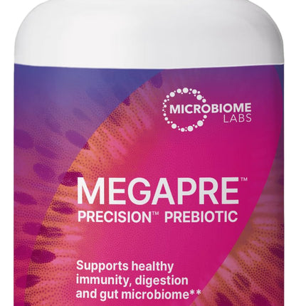 Microbiome Labs MegaPre Prebiotic Fiber Supplement in Vegetable Capsules – Clinically Tested Oligosaccharides for Microbial Diversity (180 Capsules)