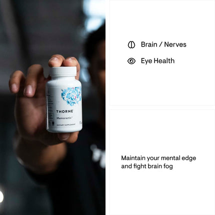 THORNE Memoractiv – Nootropic Brain Support for Focus, Creativity, and Concentration | 60 Capsules