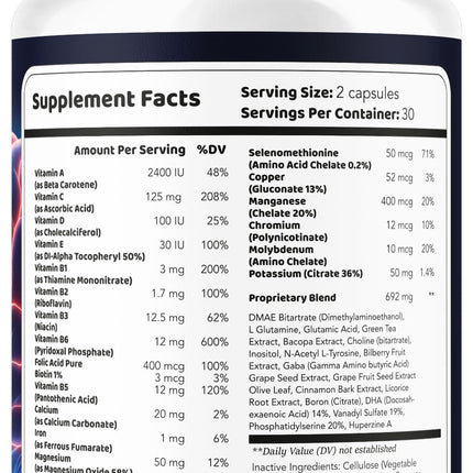 LIVORKA Memory Lift Pro 5 Pack – All-Natural Brain Support Capsules, 300 Count