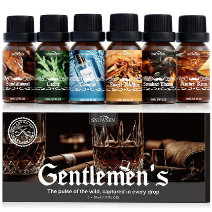 Men Diffuser Oils Gift Set | SNOWSEN Gentlemen's Essential Oils for Home Diffusers