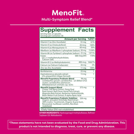 MENOLABS MenoFit: Menopause Probiotic | 60 Capsules for Gut Health, Hot Flashes & Energy