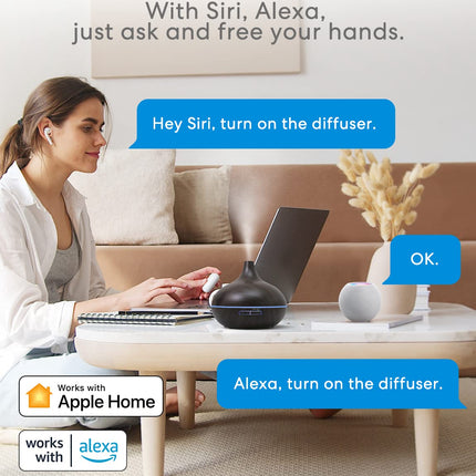Meross Smart WiFi Essential Oil Diffuser – HomeKit & Alexa Ultrasonic Diffuser with RGB Light