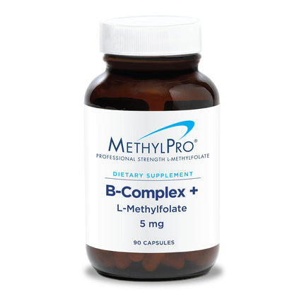 MethylPro B-Complex + L-Methylfolate 5 mg — High-Potency B Vitamin Complex for Energy (90 Vegan Capsules)