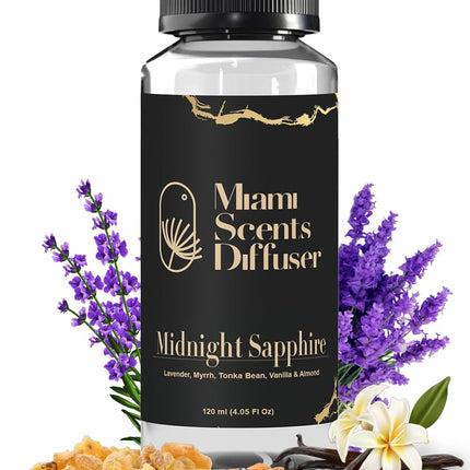 Midnight Sapphire Diffuser Oil by Miami Scents Diffuser — Lavender, Vanilla & Almond