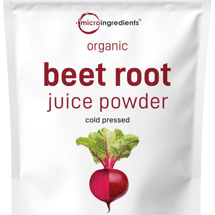 Micro Ingredients Organic Beet Root Powder - 1 lb, Cold-Pressed & Water-Soluble, Non-GMO