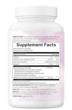 Micro Ingredients 2 Pack Multi Collagen Pills – Types I–X, Biotin & Hyaluronic Acid
