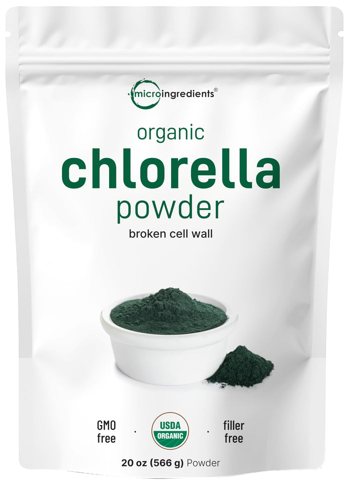 Micro Ingredients Organic Chlorella Powder – 20 oz | Broken Cell Wall | Vegan & Non-GMO