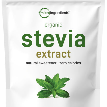 Micro Ingredients Pure Organic Stevia Powder – 1 lb Reb-A Green Leaf, Zero Calorie, Keto Friendly