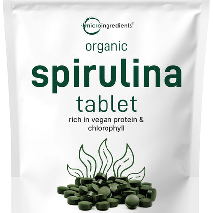 Micro Ingredients Organic Spirulina – 3000mg per Serving, 720 Tablets