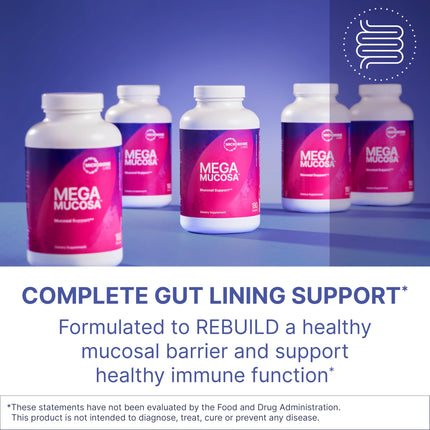 Microbiome Labs MegaMucosa – Amino Acids + Dairy-Free Immunoglobulins for Gut Health & Immunity (180 Capsules)
