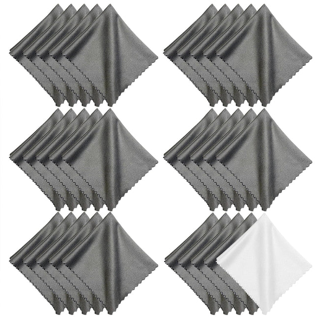 Microfiber Cleaning Cloths (30 Pack) – 6x7in for Eyeglasses, Lenses & Screens