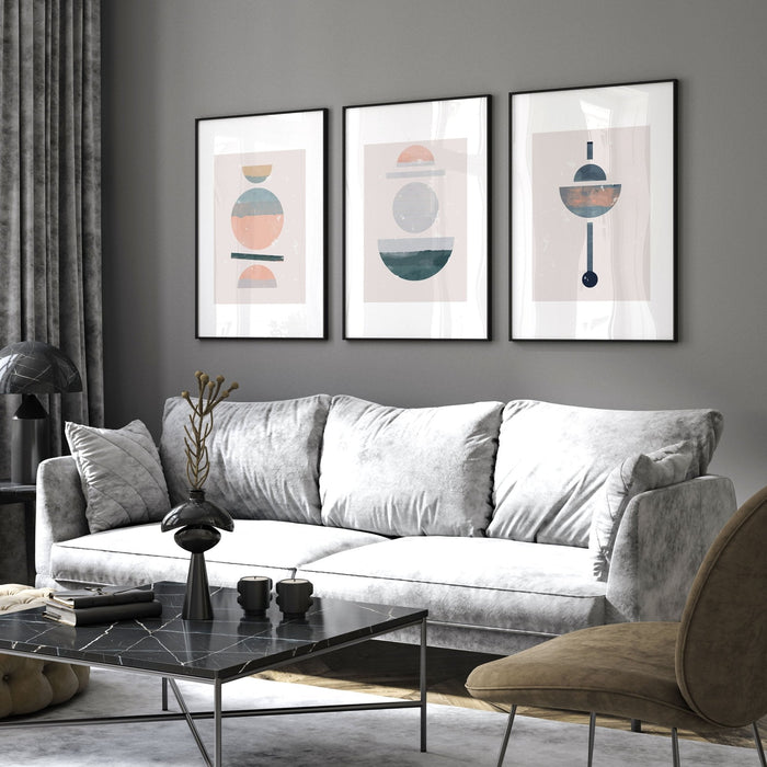 Abstract art for wall | set of 3 framed wall art