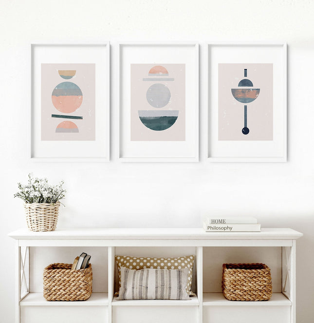 Abstract art for wall | set of 3 framed wall art
