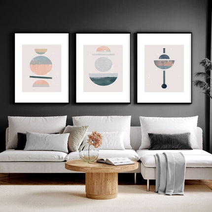 Abstract art for wall | set of 3 framed wall art