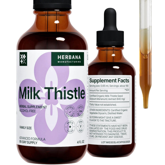 Milk Thistle 4 oz Liquid Extract - Liver Support Drops