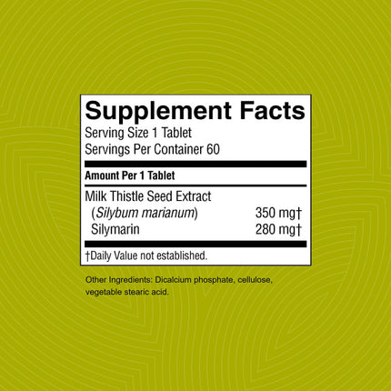 Nature's Sunshine Milk Thistle - 60 Time-Release Tablets | Digestive Support, Liver Health, Antioxidant
