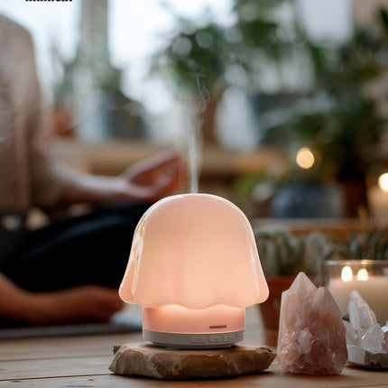mimicat Essential Oil Diffuser — Glass Top, 120ml, Pink, Timer, Night Light