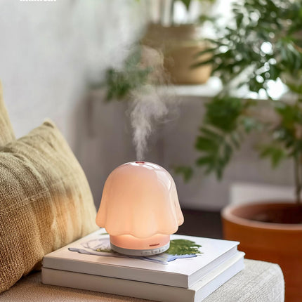 mimicat Essential Oil Diffuser — Glass Top, 120ml, Pink, Timer, Night Light
