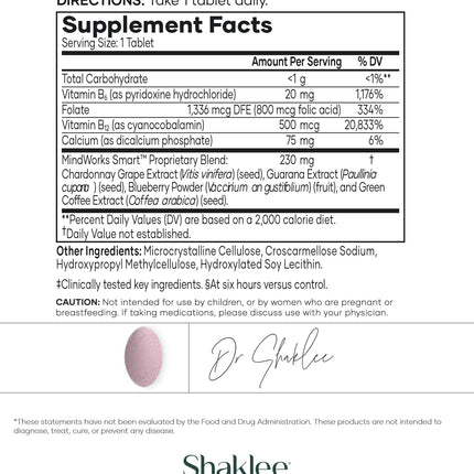 Shaklee MindWorks® – Brain Health Supplement for Sharpness & Focus | 30 Tablets