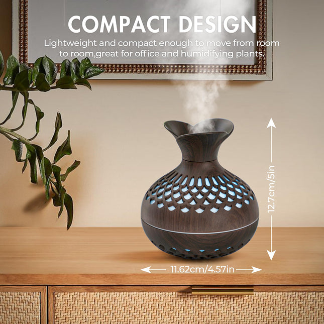 Mini Humidifier for Desk & Bedroom — 300ml Aromatherapy Diffuser with Quiet Night Light